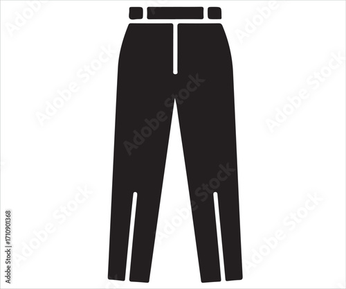 Black trousers silhouette isolated fashion clothing vector design