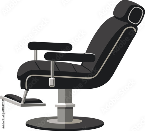 Ergonomic black leather office chair isolated on a white background, a contemporary and comfortable piece of business furniture