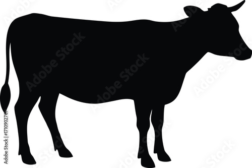  cow silhouette vector icon, cow  vector icon