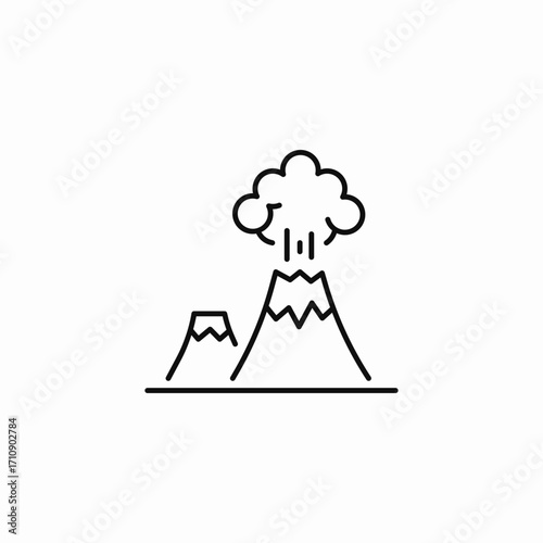 erupting volcano icon icon sign vector