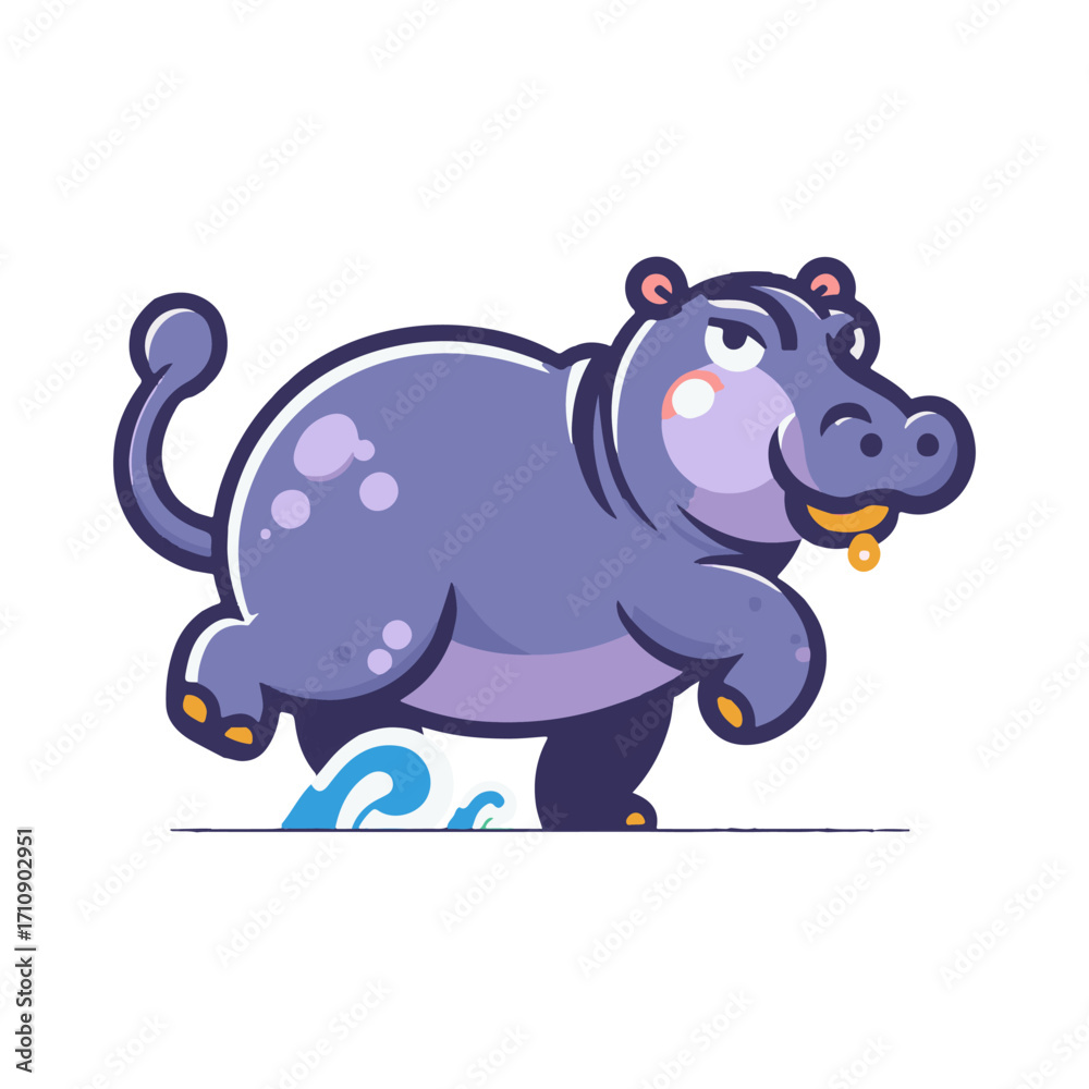 Fototapeta premium hippo illustration design