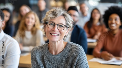 Diverse group engaged in cooperative learning and teamwork