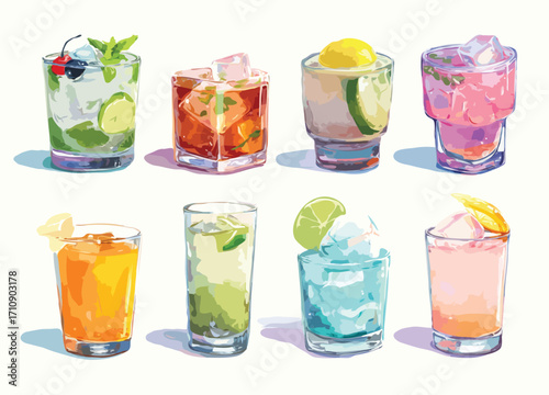 summer drinks vector art