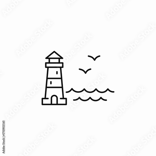 lighthouse sea icon icon sign vector
