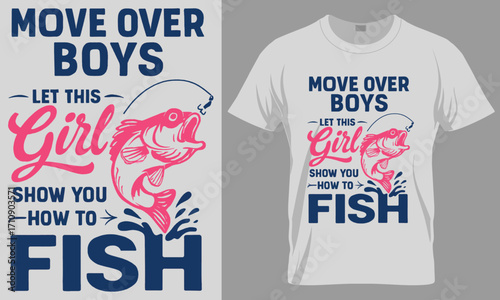 Empowering Female Fishing T-Shirt Design