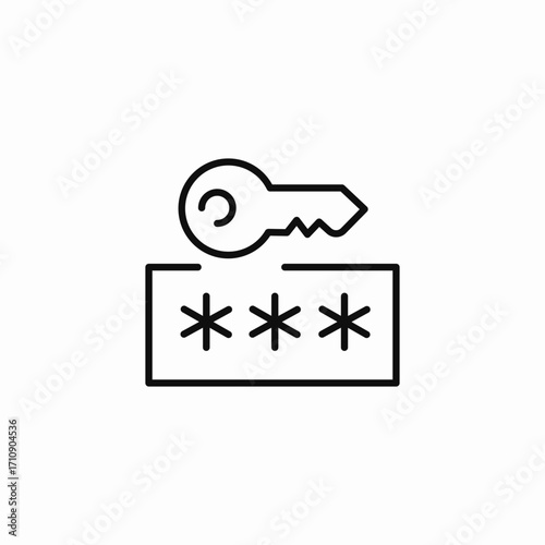 password key security icon sign vector