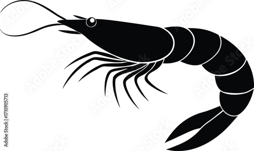 shrimp silhouette vector icon,shrimp vector