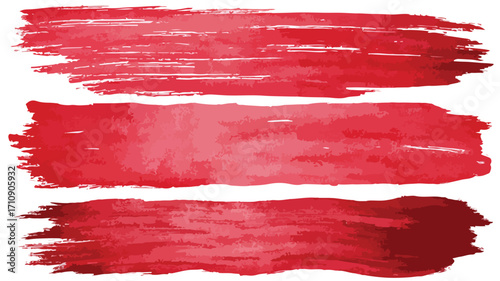 Vibrant Red Brush Stroke Watercolor Elements Abstract Design