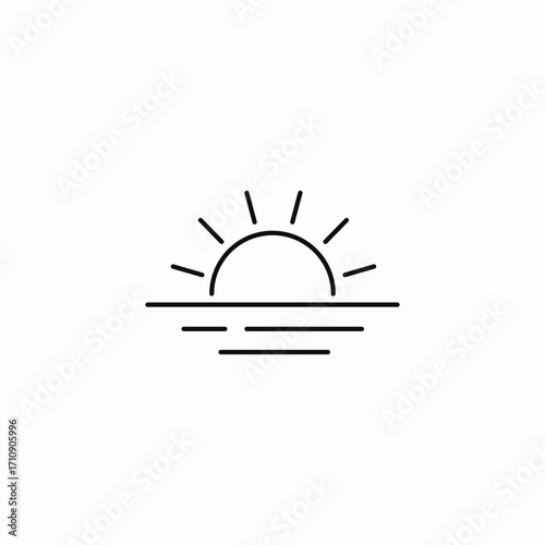 sunrise ocean icon sign vector
