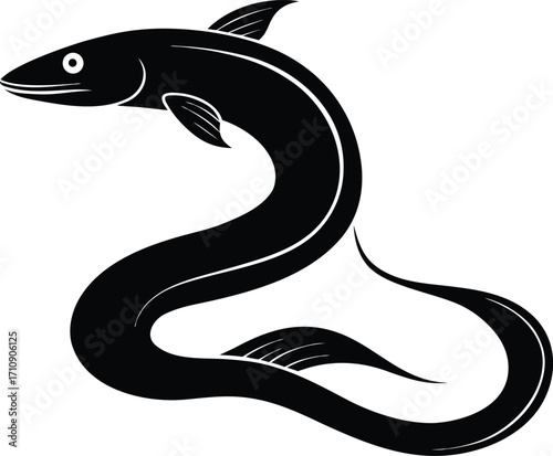 unagi eel silhouette vector icon,symbol