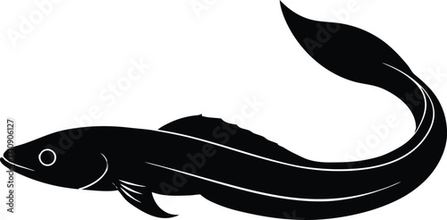 unagi eel silhouette vector icon,symbol