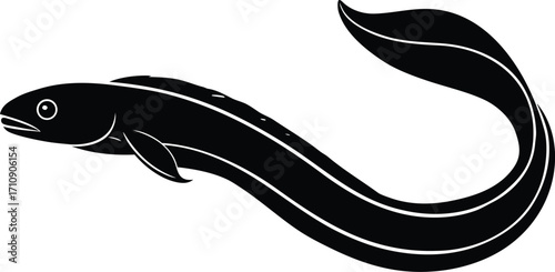 unagi eel silhouette vector icon,symbol