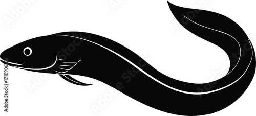 unagi eel silhouette vector icon,symbol