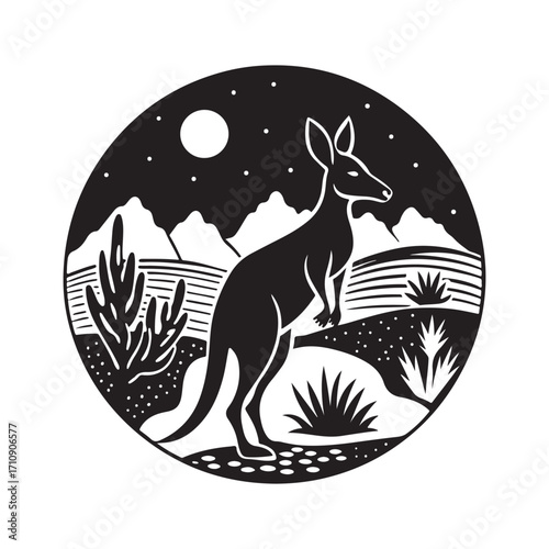 kangaroo vector silhouette sketch art logo idea collection