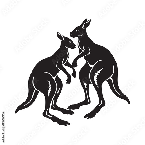 kangaroo vector silhouette sketch art logo idea collection