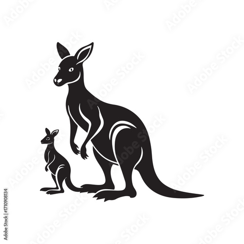 kangaroo vector silhouette sketch art logo idea collection