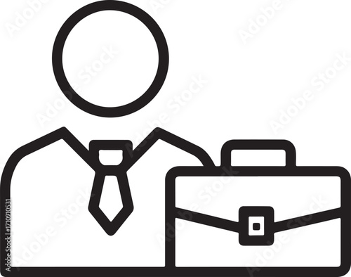 Vector art of business person with briefcase icon
