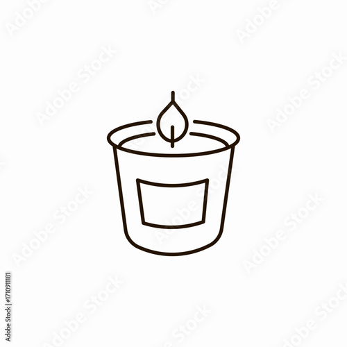 a lit candle container icon sign vector