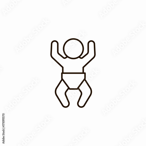 baby in diaper icon sign vector