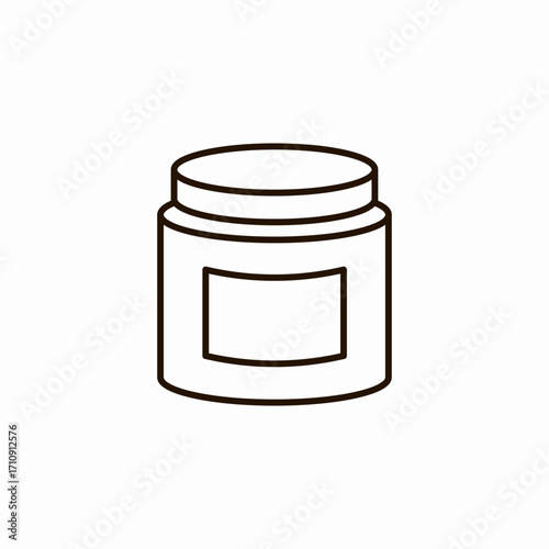 cosmetic cream jar icon sign vector