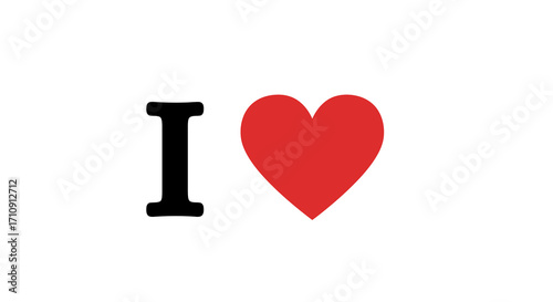 Minimalist design: i love symbol with heart on white background