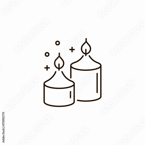 decorative burning candles icon sign vector