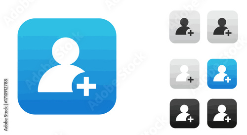 Add user icon set for digital interfaces and apps