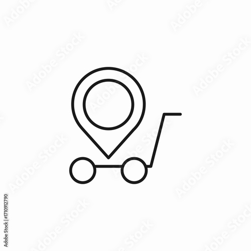 delivery location cart icon sign vector