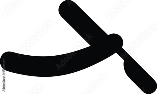 A vector illustration of a hockey stick and puck on white, featuring a red letter design and a symbol of the game