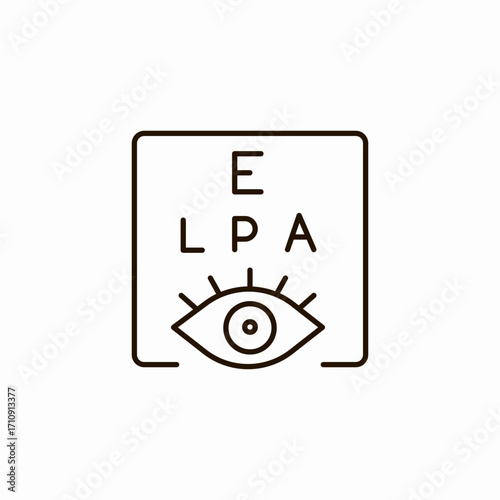eye chart vision icon sign vector