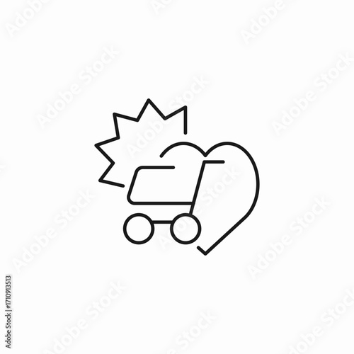 favorite shopping cart icon sign vector