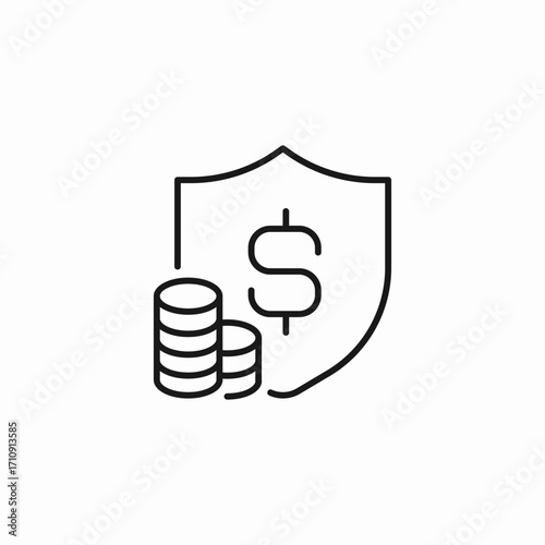 financial asset protection icon sign vector
