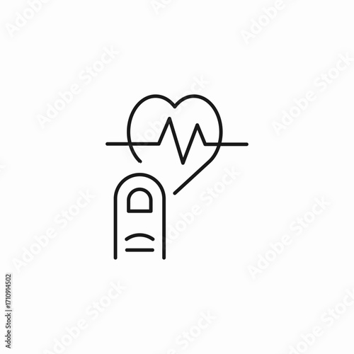 heart rate finger icon sign vector