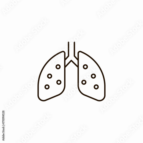 healthy human lungs icon sign vector