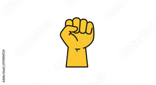 Raised fist icon in bold outline style for empowerment and activism themes