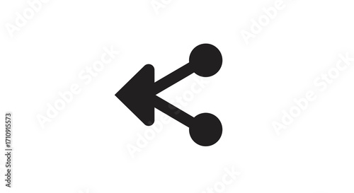 Minimalist share icon with arrow and dots on white background for web and mob…