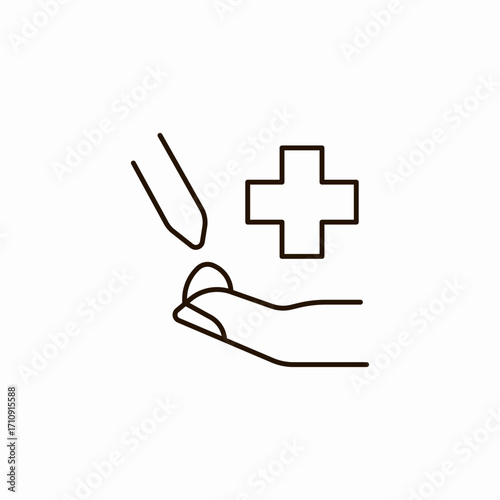 medicine in hand icon sign vector