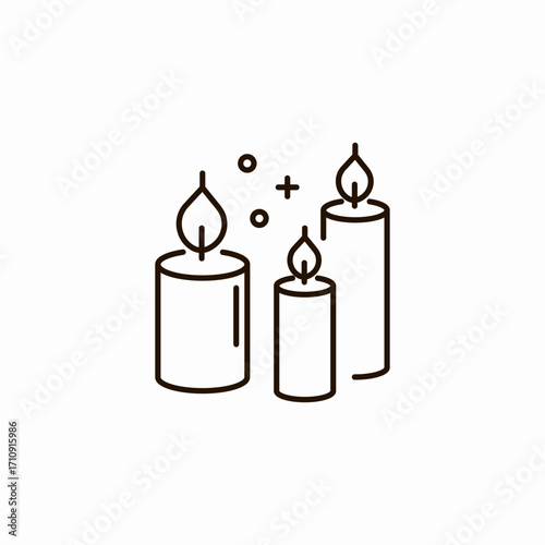 multiple lit candles icon sign vector