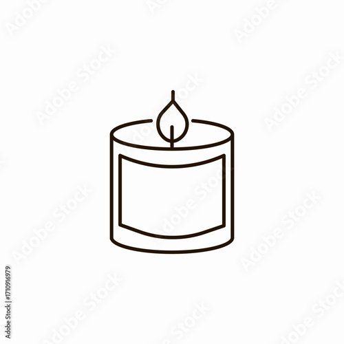 scented candle lit icon sign vector