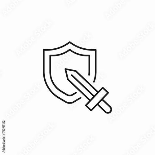 shield and sword icon sign vector