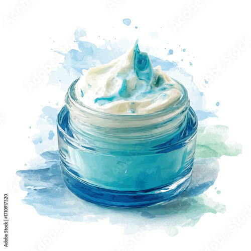 A watercolor painting of Hand Cream, vector illustration on white background.