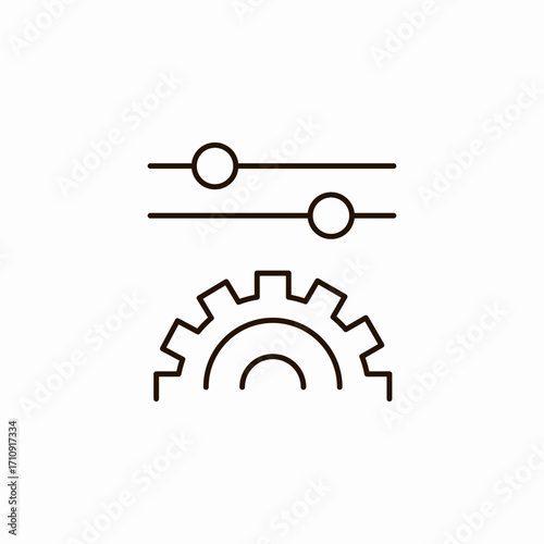 sound control gear icon sign vector