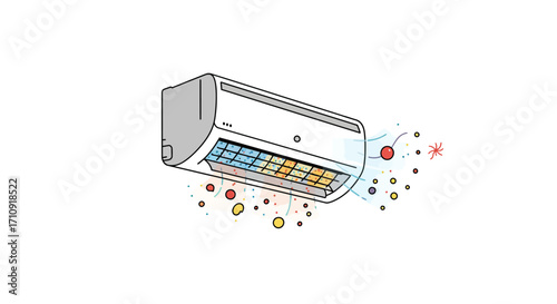 Energy-efficient wall-mounted air conditioner with colorful cooling and heati…