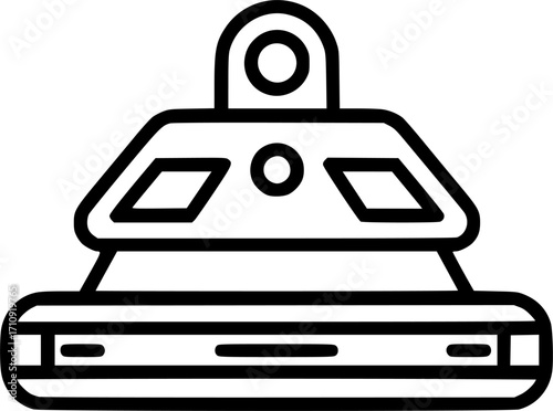 Automated guided vehicle outline icon vector
