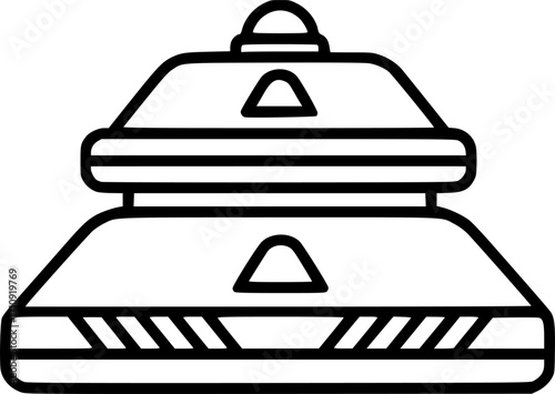Automated guided vehicle outline icon vector
