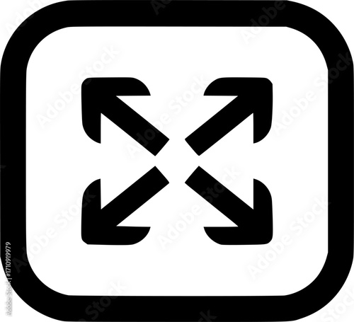 Expanding arrows outline icon vector
