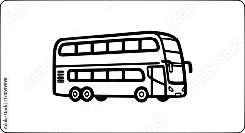 black and white double decker bus clip art preview