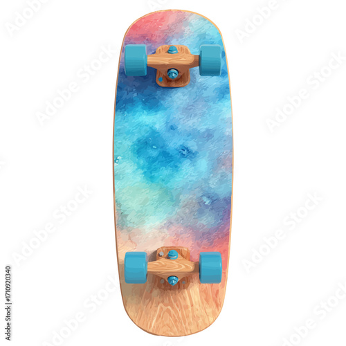 A watercolor painting of Kickboard, vector illustration on white background.