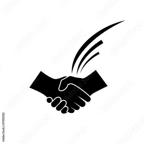 Vector art of handshake icon symbolizing partnership, agreement, cooperation, and trust in business and relationships