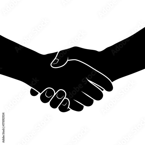 Vector art of handshake icon symbolizing partnership, agreement, cooperation, and trust in business and relationships